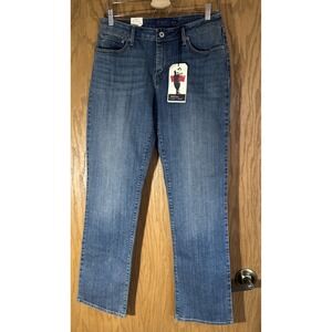 Levis Bold Curve Straight Leg Classic Rise Jeans Womens 12 31 Blue Med Wash NEW